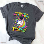 Magical Cute Unicorn Kindergarten Graduation First Grade Ready Girls Party T-Shirt