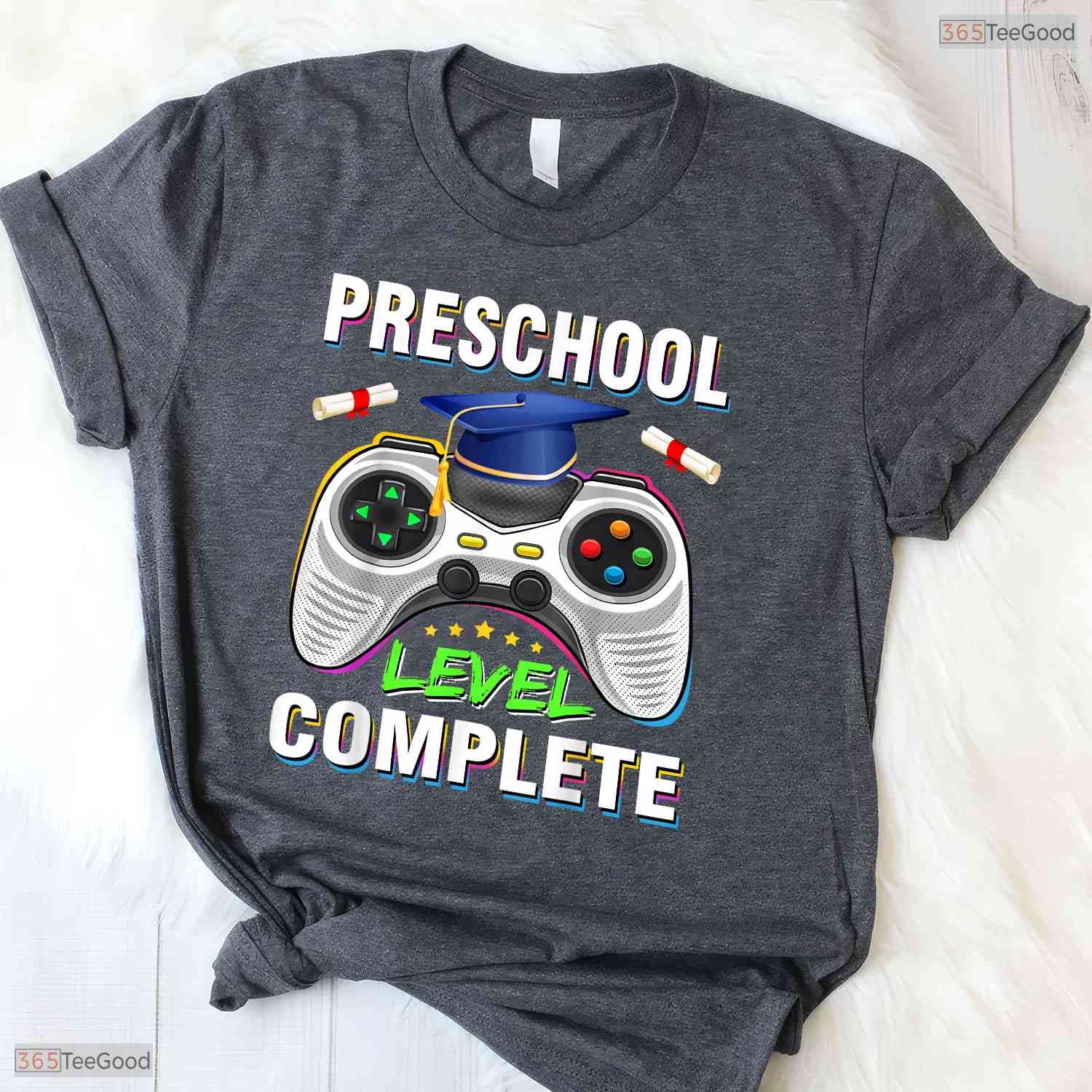 Video Gamer Preschool Level Complete Class Of 2026 Pre-K Graduation Boys T-Shirt