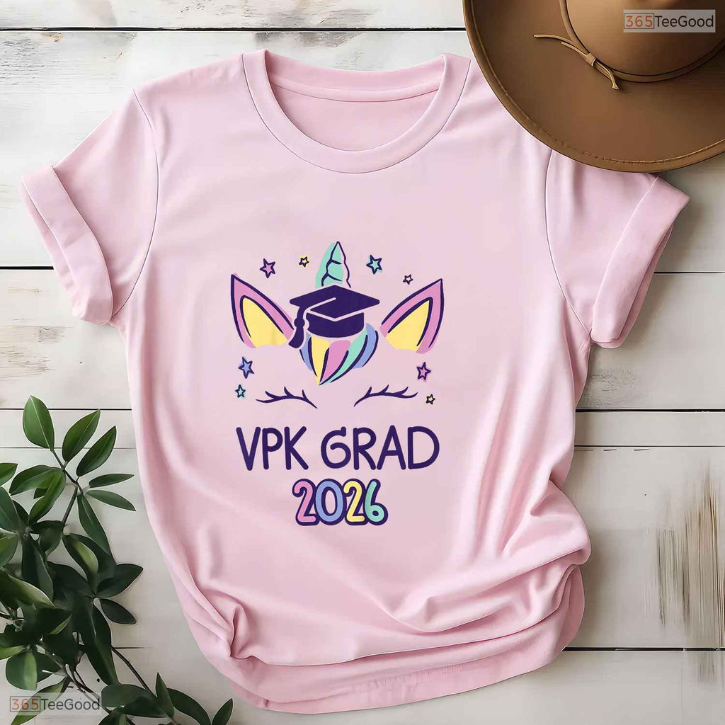 Cute Kids VPK Graduation Magical Unicorn VPK Grad Girl 2026 Celebration T-Shirt