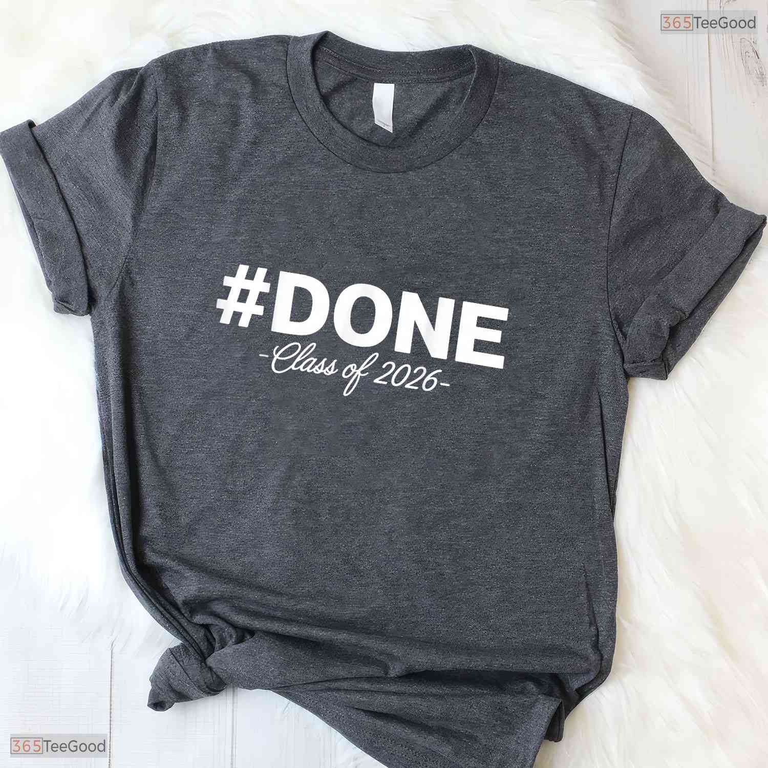 Minimalist Done Class Of 2026 Graduation Senior Party Celebration Apparel T-Shirt