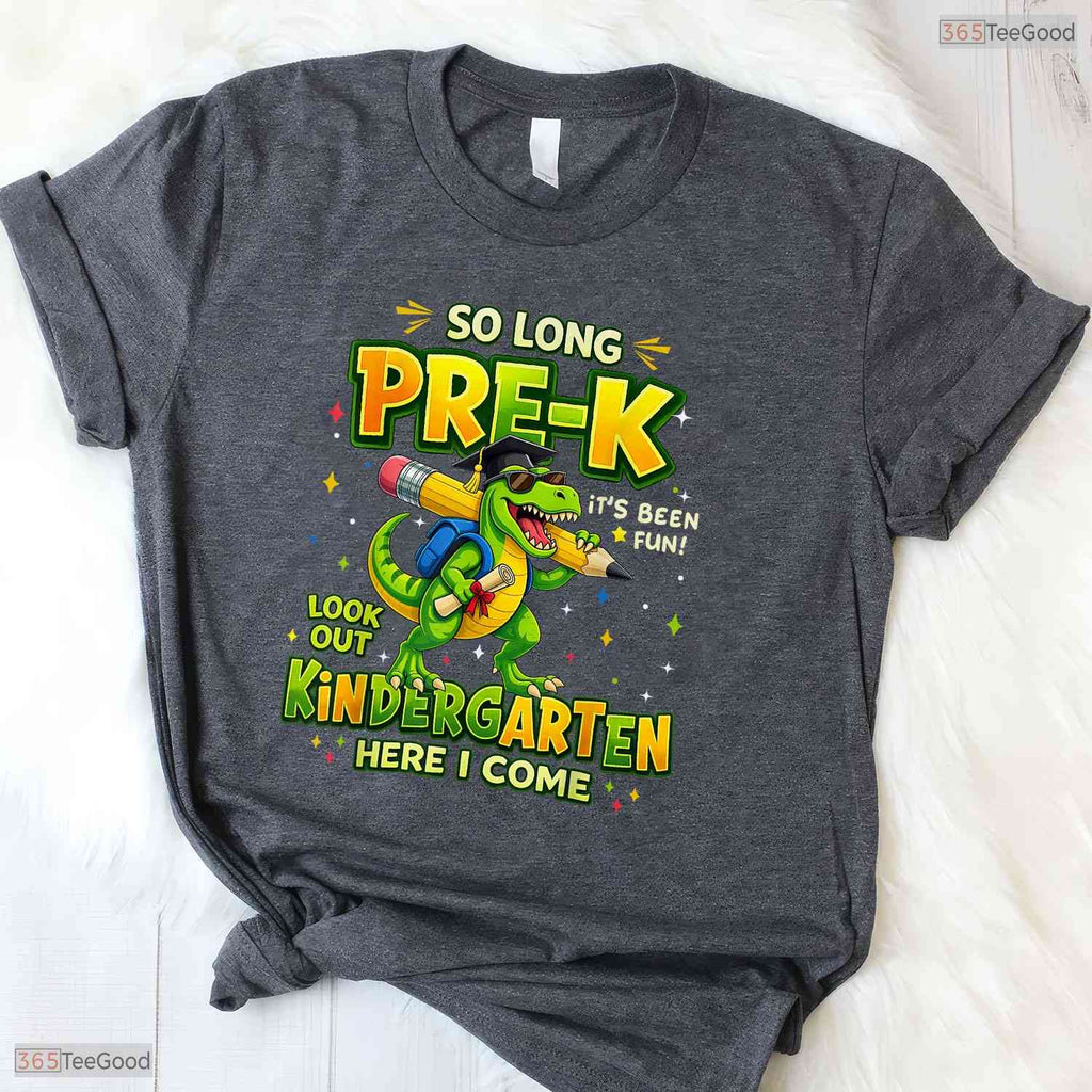 Fun Preschool Graduation Dinosaur Boys Pre-K Graduate Early Education Party T-Shirt