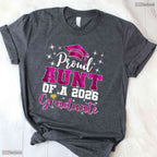 Awesome Super Proud Aunt Of 2026 Graduate Senior Graduation Family Party T-Shirt