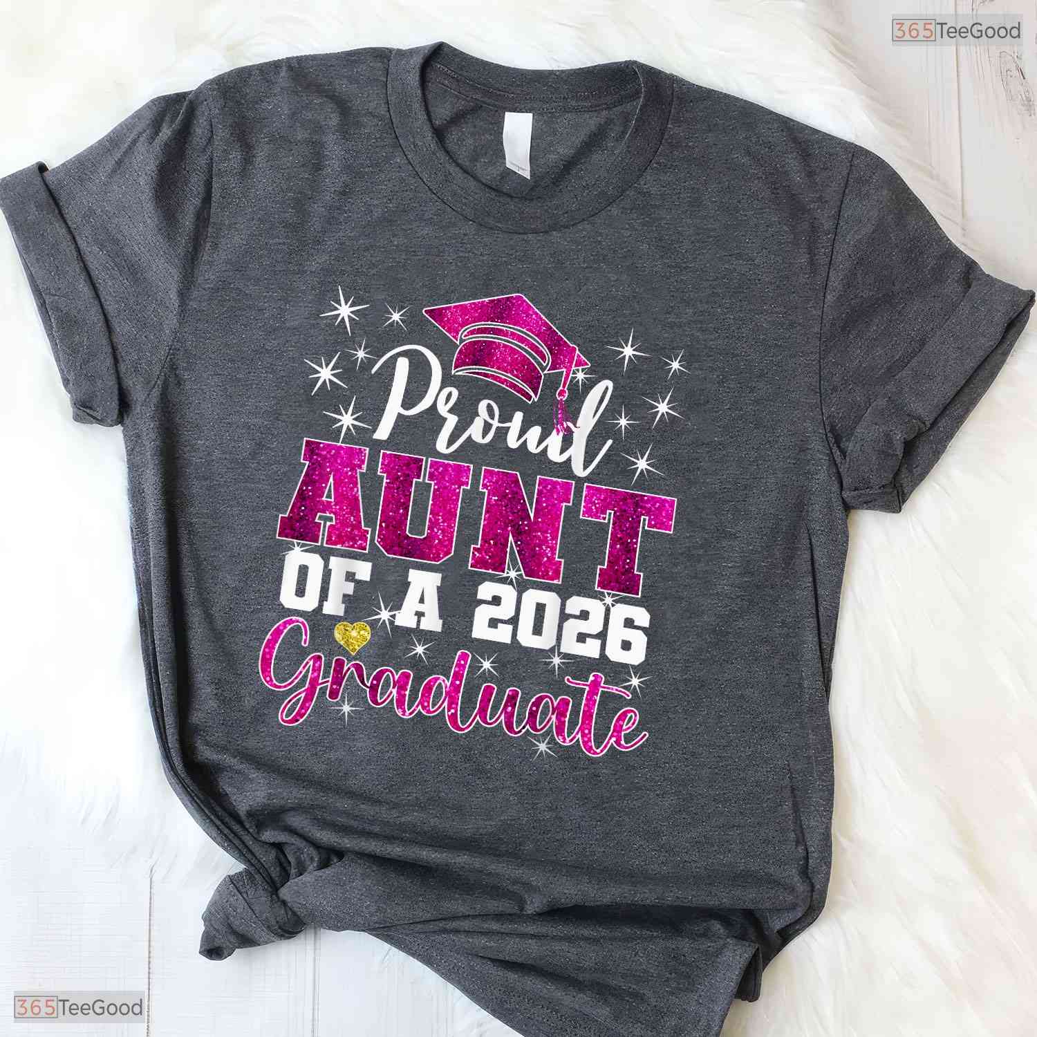 Awesome Super Proud Aunt Of 2026 Graduate Senior Graduation Family Party T-Shirt