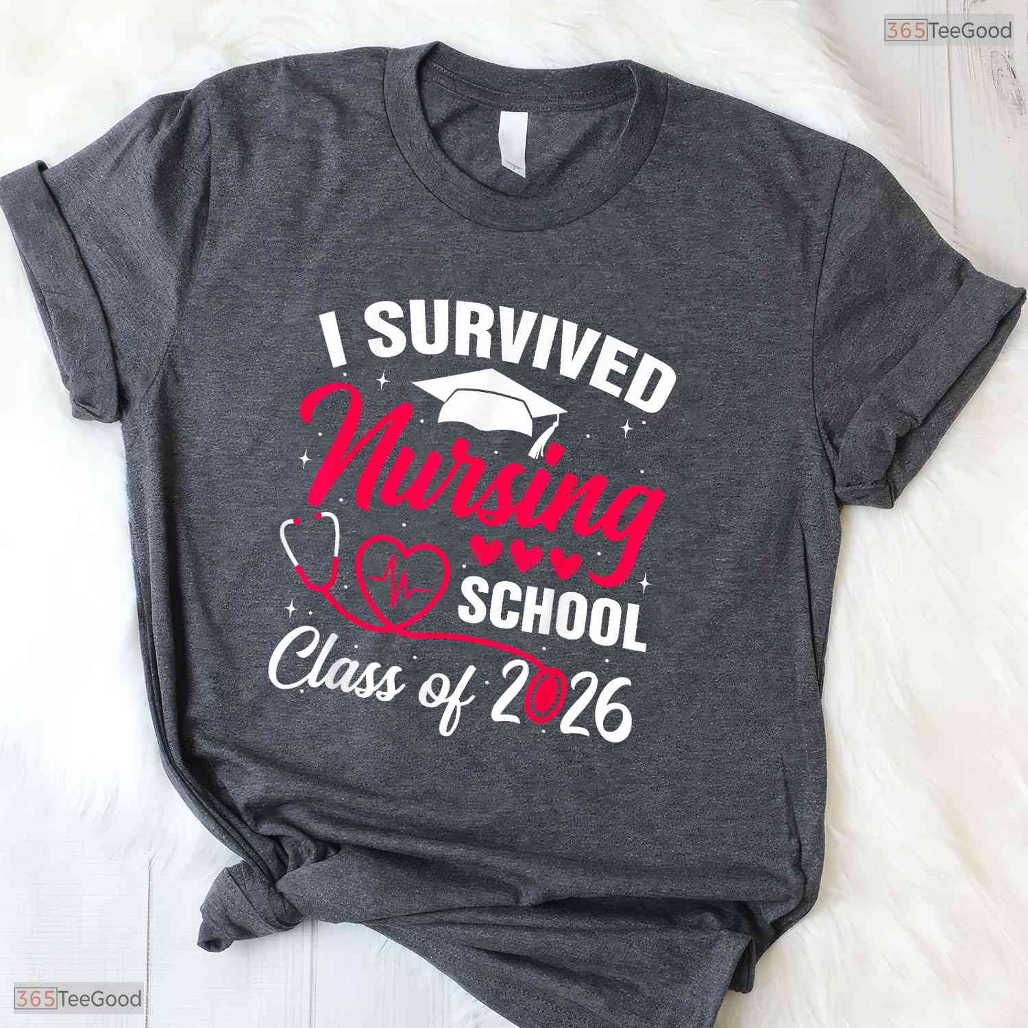 Funny I Survived Nursing School Class Of 2026 Nurse School Grad RN Party T-Shirt