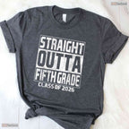 Cool Straight Outta Fifth Grade Graduation Class 2026 5th Grade Party T-Shirt