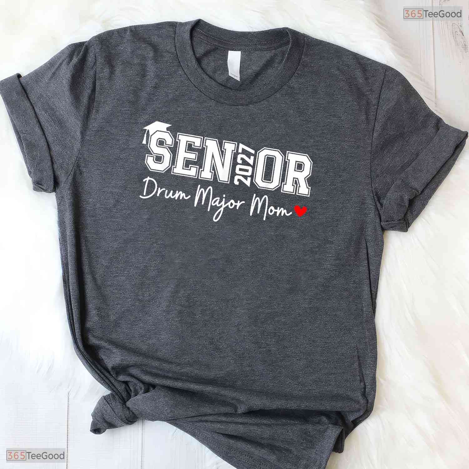 Proud Senior 2027 Drum Major Mom 2027 Marching Band Graduation Family T-Shirt