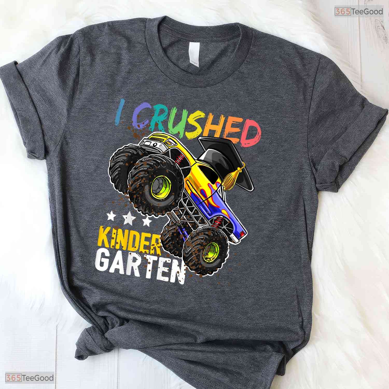 Epic I Crushed Kindergarten Big Truck Graduation Gift Boys Celebration Party T-Shirt