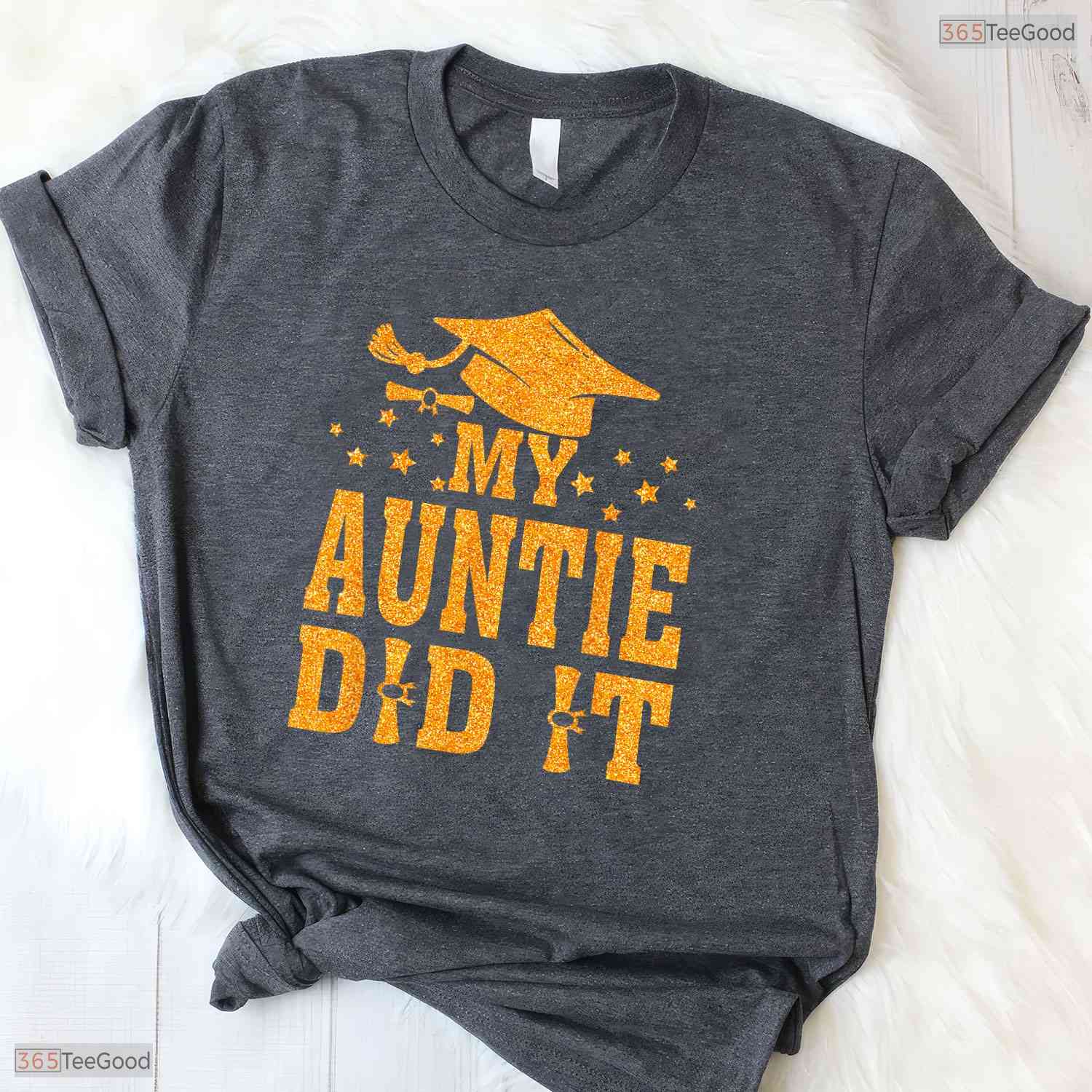 Supportive My Auntie Did It Graduation Graduated Niece And Nephew Celebration T-Shirt