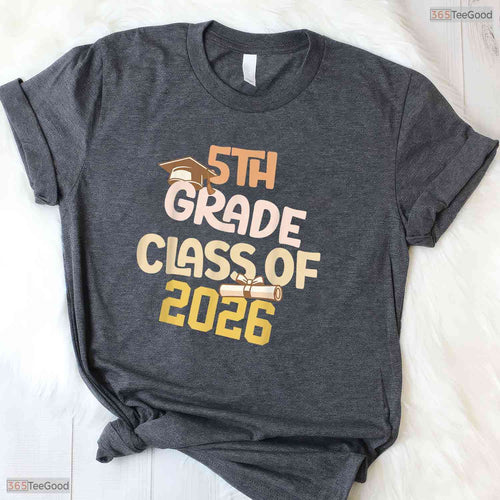 Amazing 5th Grade Graduation Class 2026 School Graduate Elementary Party Youth T-Shirt