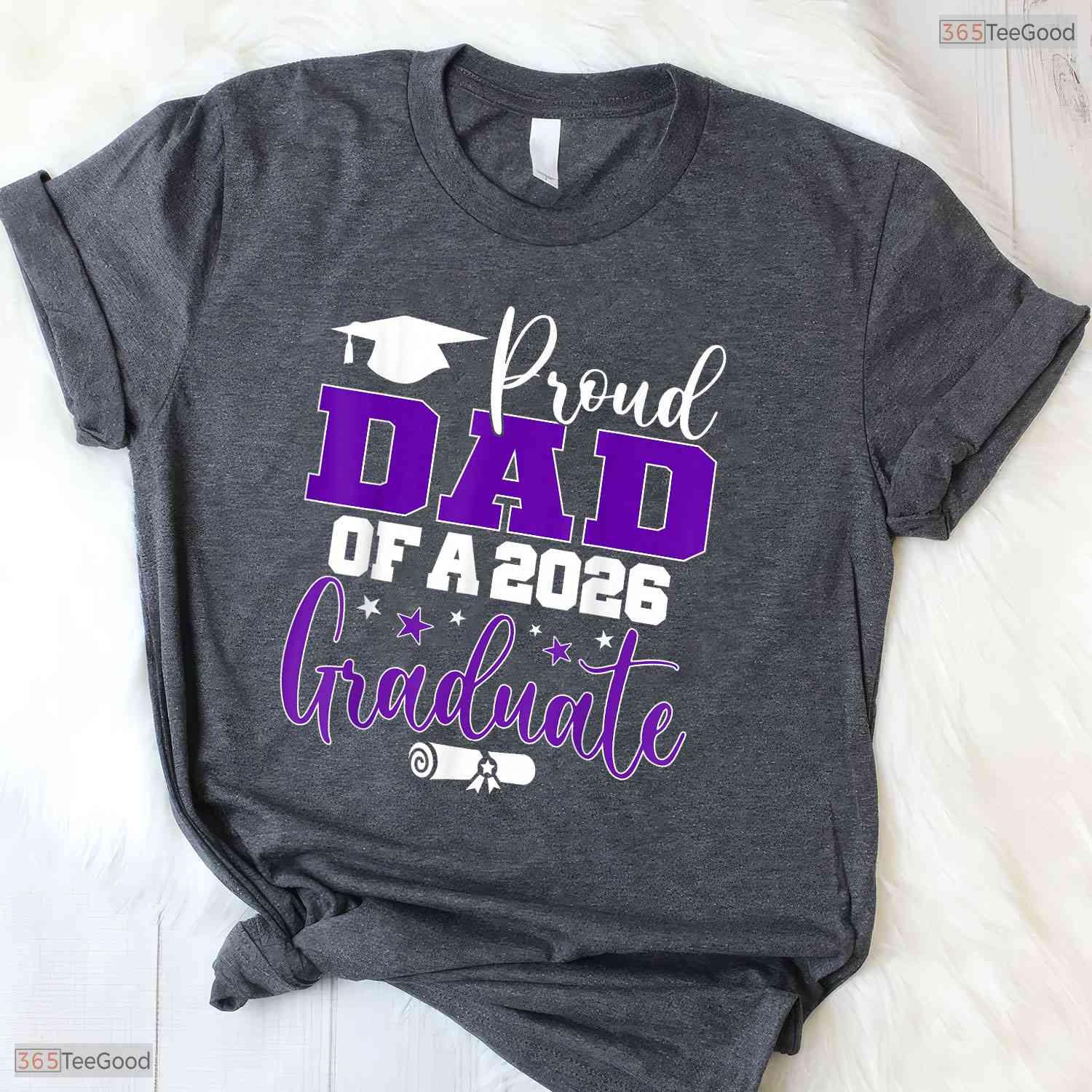 Proud Dad Of A Class Of 2026 Graduate High School Senior Matching Family T-Shirt