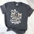 Proud Mom Of A 2026 Graduate High School Senior Matching Family Graduation T-Shirt
