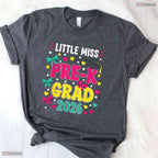 Little Miss Pre-K Grad 2026 Cute Preschool Graduation Apparel For Kids Girls Shirt