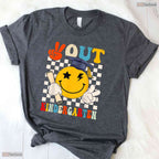 Groovy Peace Out Kindergarten Last Day Of School Retro Graduation Kids Shirt