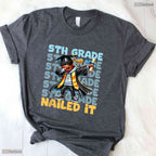 Dabbing Boy 5th Grade Nailed It Class Of 2025 Elementary Graduation T-Shirt