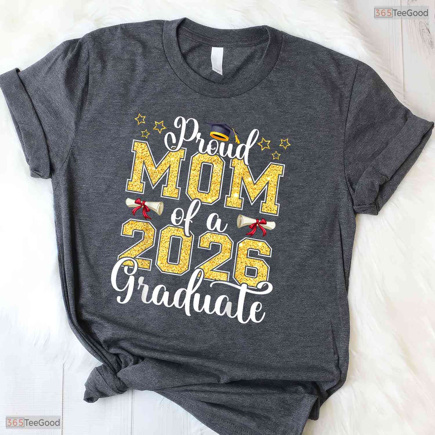 Proud Mother Of A 2026 Graduate Matching Family High School Ceremony T-Shirt
