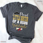 Proud Little Sister Of A 2026 Senior Graduate Matching Family Graduation T-Shirt