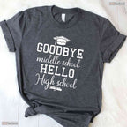 Goodbye Middle School Hello High School 8th Grade Graduation Celebration Shirt