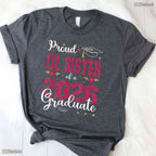 Proud Lil Sister Of A Class Of 2026 Graduate Matching Sibling Ceremony T-Shirt