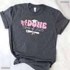 Cute Graduate Class of 2026 Done Graduation Coquette Bow Pink Trendy T-Shirt
