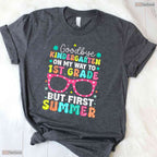 Goodbye Kindergarten Hello 1st Grade First Summer Break Kids Graduation T-Shirt