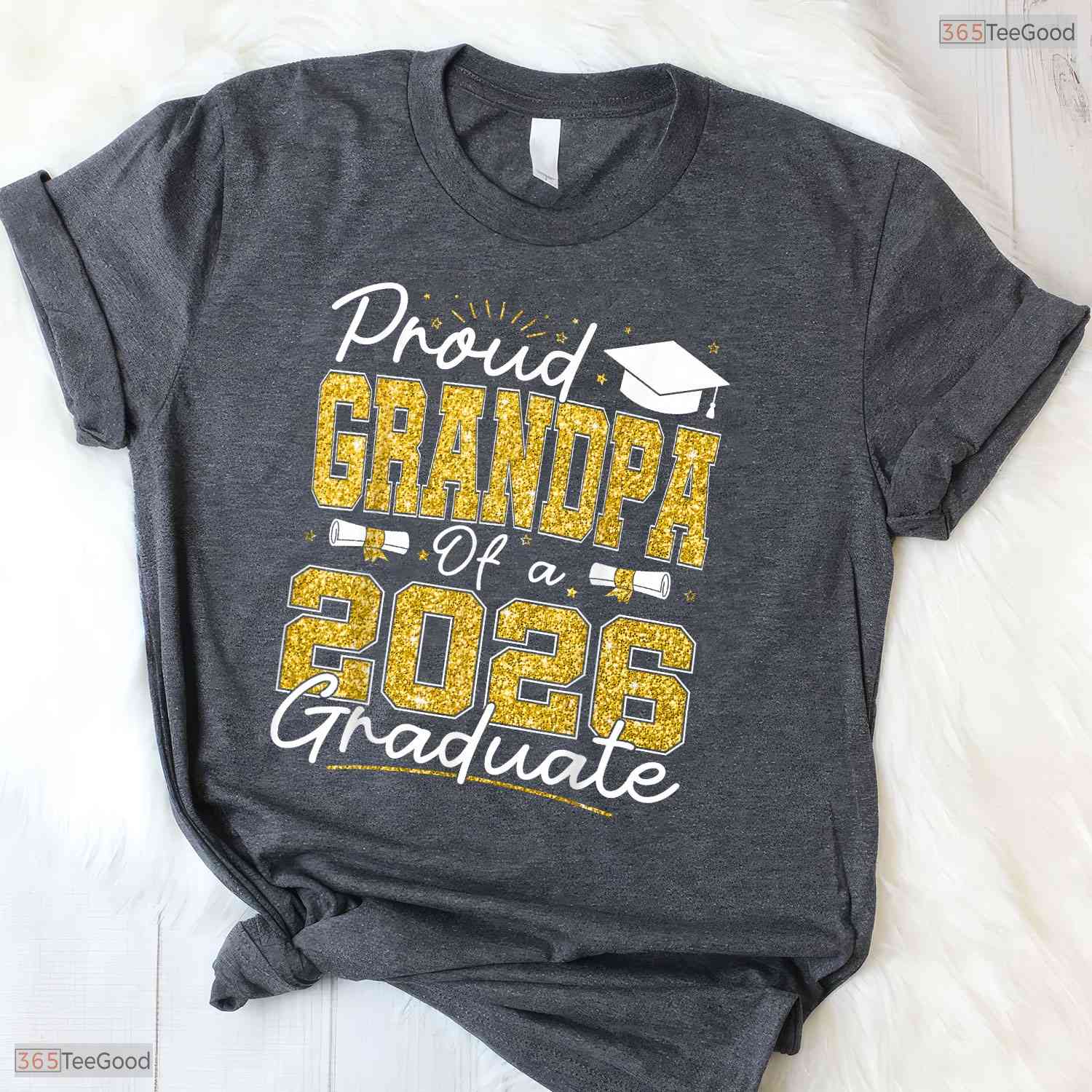Proud Grandpa Of A 2026 Graduate Senior Matching Family Ceremony Party T-Shirt
