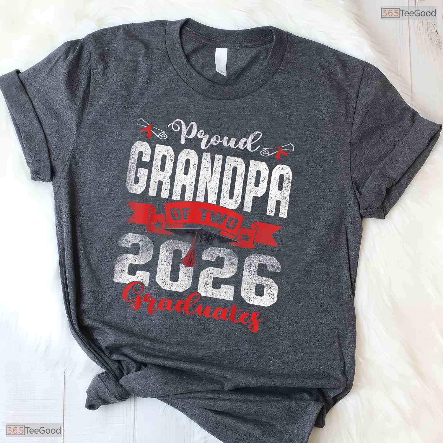 Proud Grandpa Of Two 2026 Graduates Twins High School Graduation Party T-Shirt