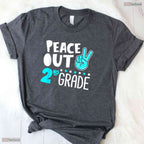 Peace Out 2nd Grade Graduation Funny Last Day Of School 2026 Kids Party Shirt