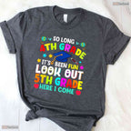 So Long 4th Grade Graduation Elementary School Graduate Teacher Kids T-Shirt