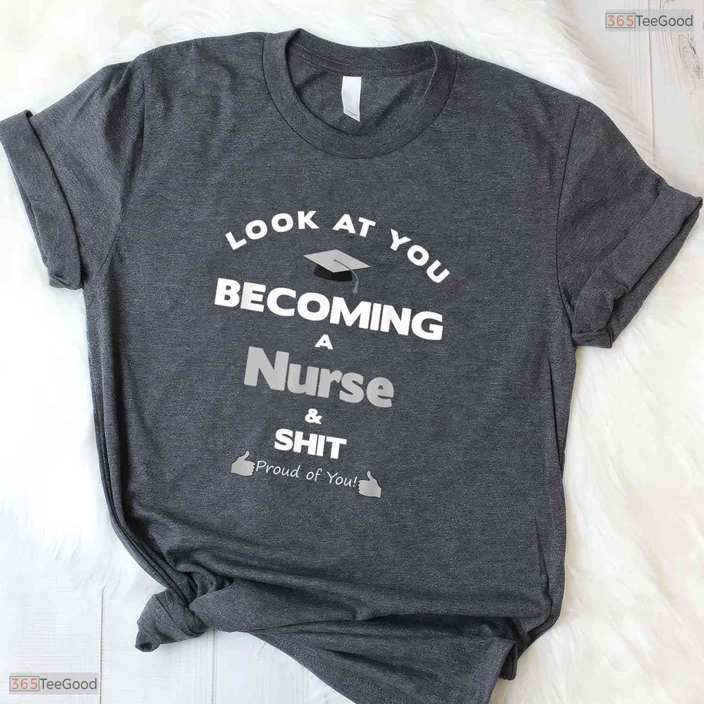 Funny RN Nurse Graduate Gag Gift Proud Nursing Family Graduation Party Shirt