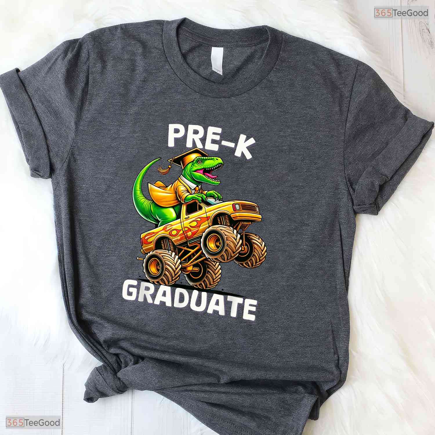 Pre-K Graduation Monster Truck Dinosaur Boys Kids Moving Up Ceremony Shirt