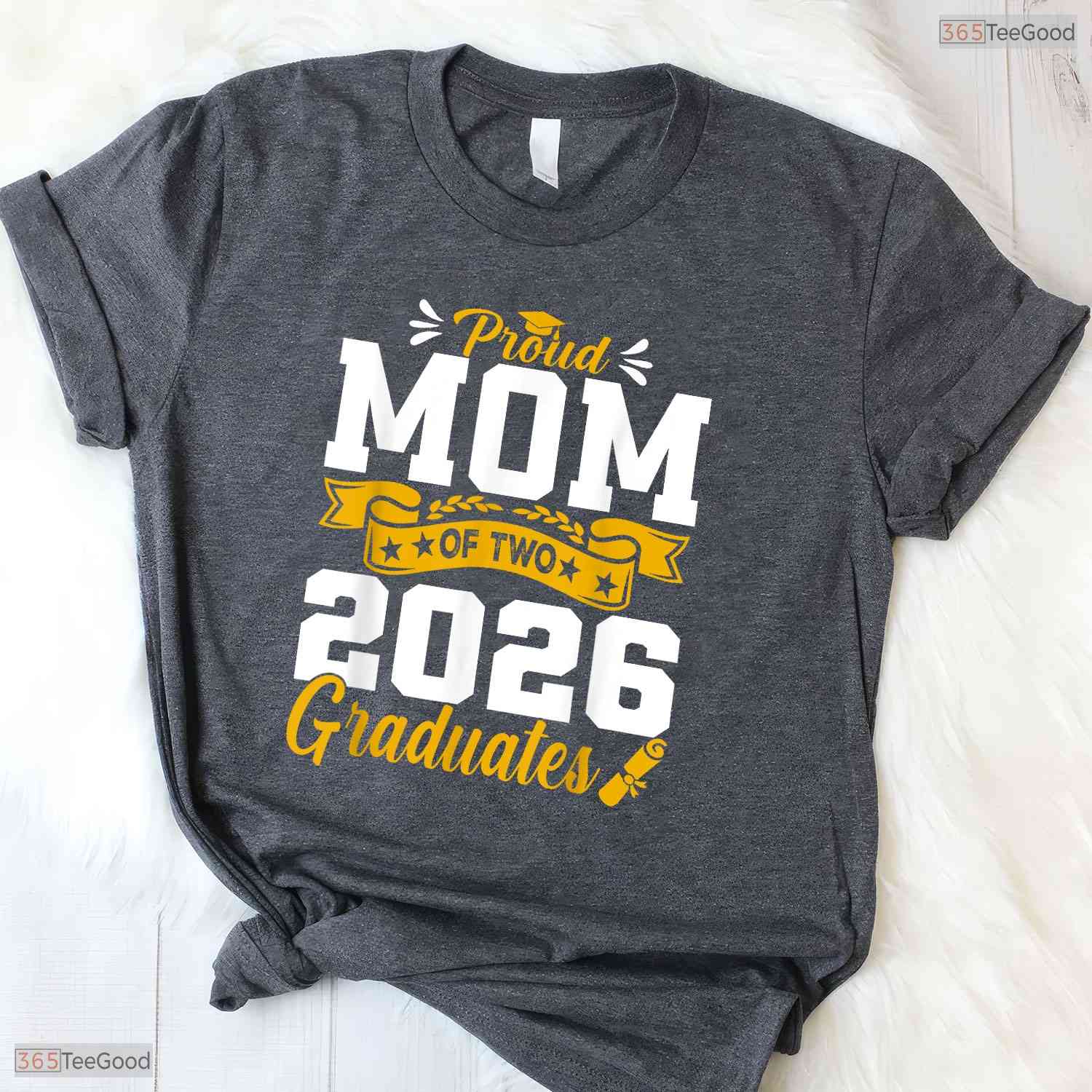 Proud Mom Of Two 2026 Graduates Twins High School Graduation Party T-Shirt