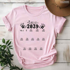Class Of 2039 Grow With Me Pre K To 12th Grade Handprint Youth Graduation T-Shirt