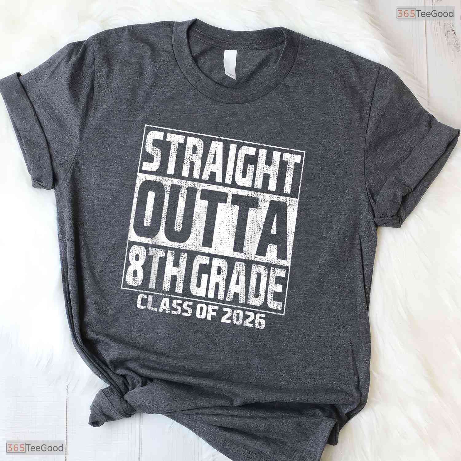 Straight Outta 8th Grade Graduation Class Of 2026 Middle School Transition T-Shirt