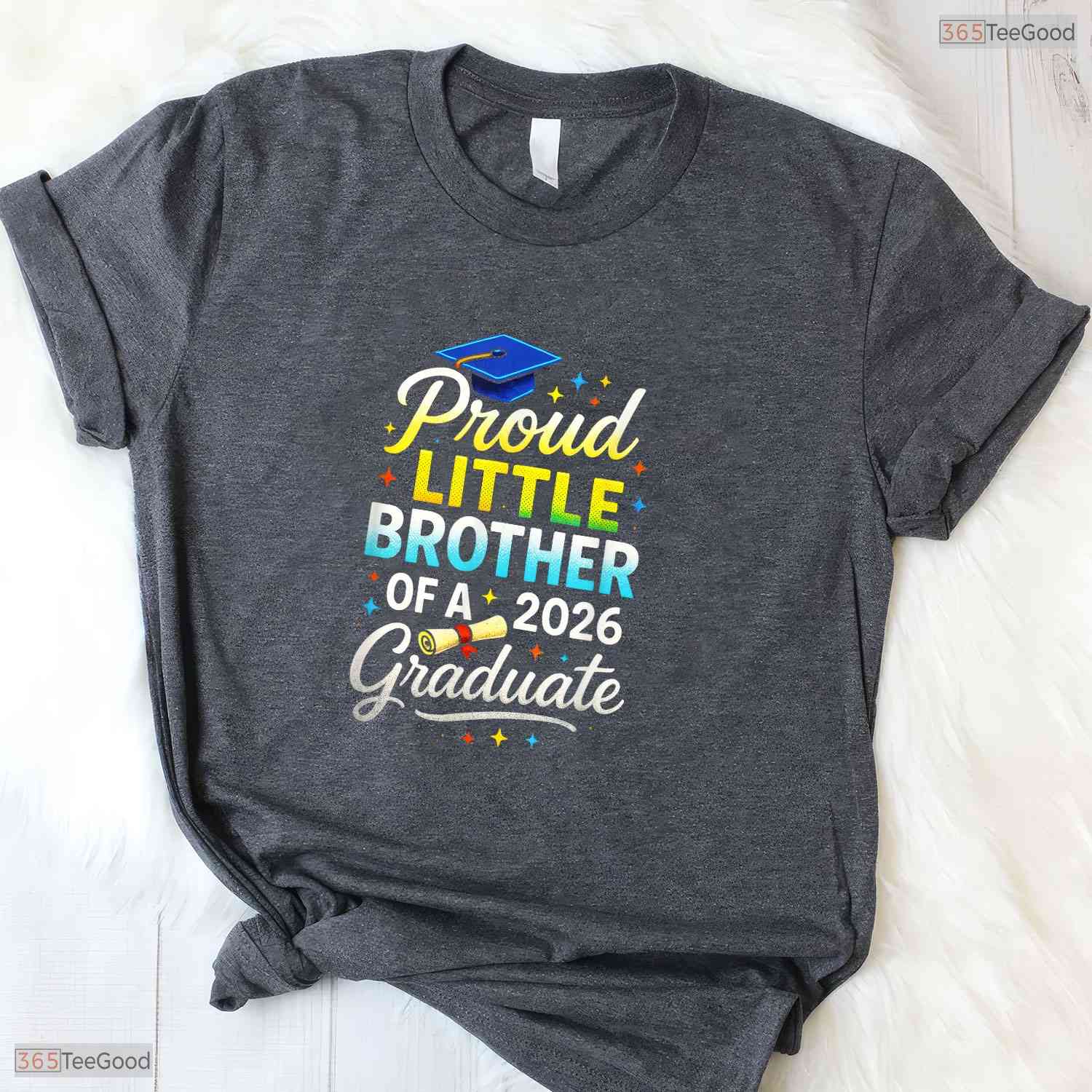 Proud Little Brother Of A 2026 Graduate High School Senior Family Party T-Shirt