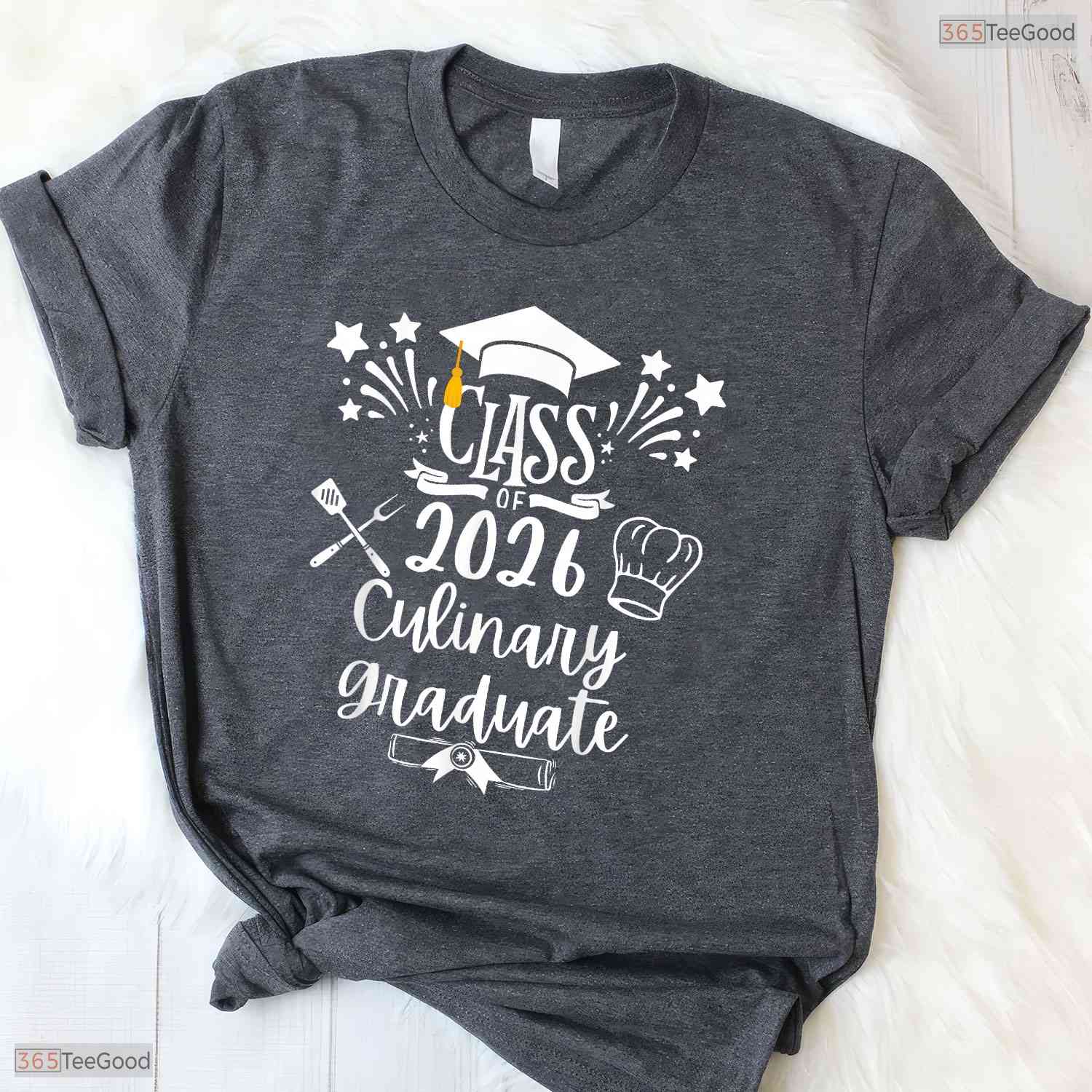 Class Of 2026 Culinary Arts Graduate Funny Food Cuisine Chef Graduation T-Shirt
