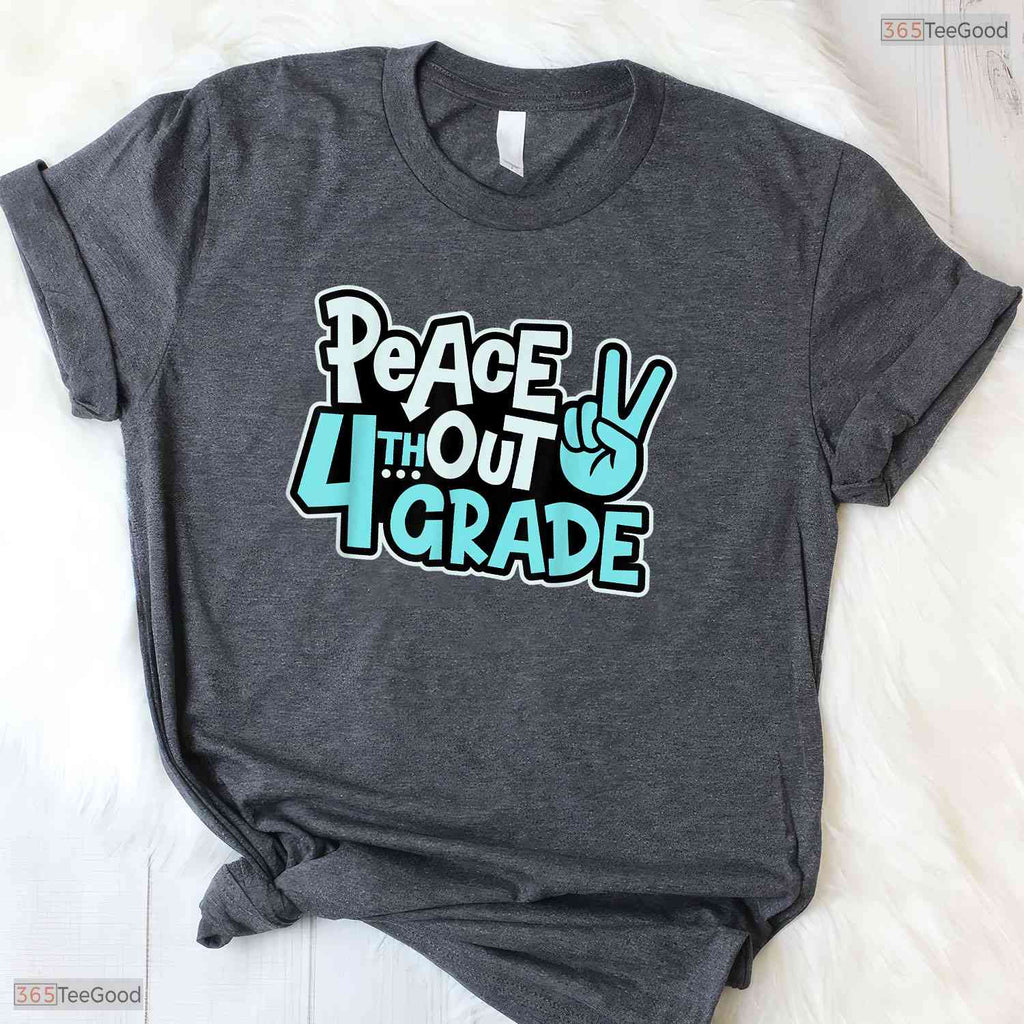 Peace Out 4th Grade Last Day Of School Fourth Grade Graduation Youth Kids T-Shirt