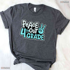 Peace Out 4th Grade Last Day Of School Fourth Grade Graduation Youth Kids T-Shirt
