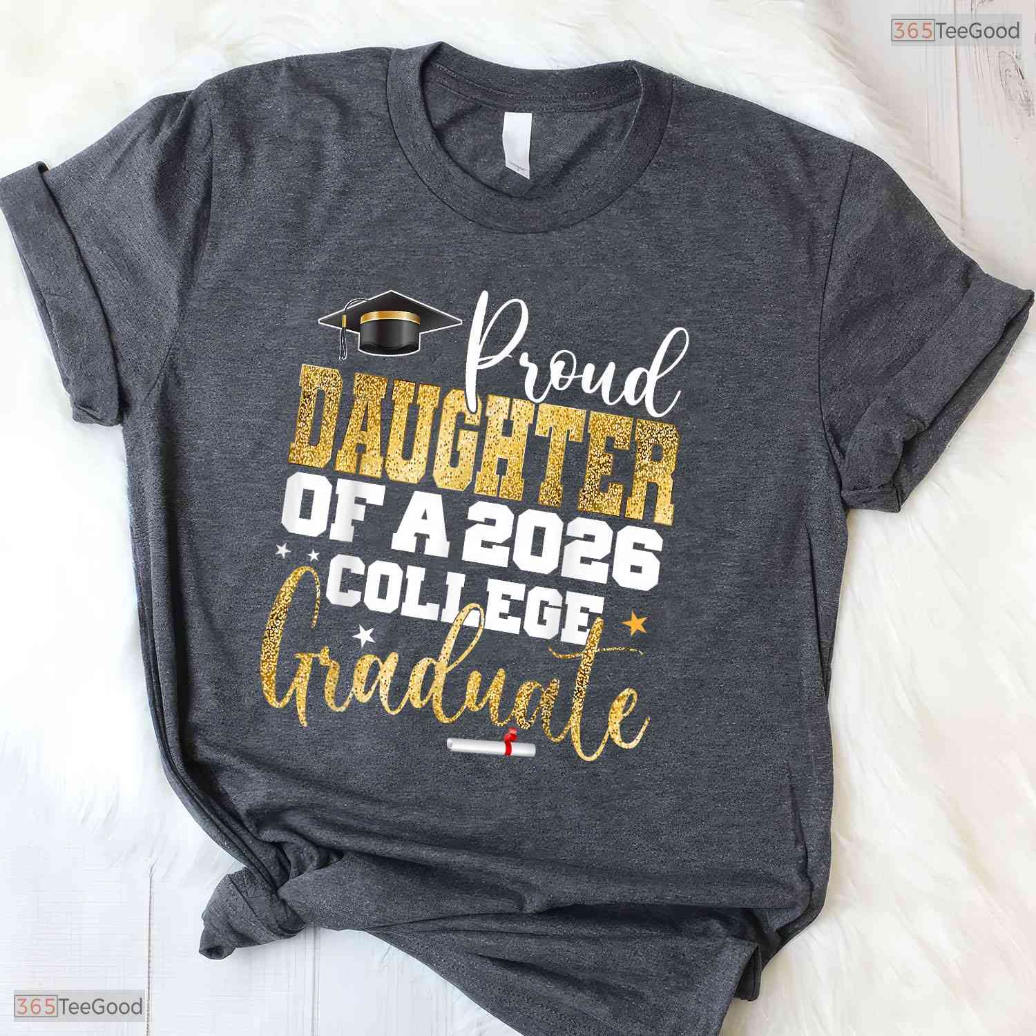 Proud Daughter Of A 2026 Graduate College Degree Matching Family Graduation Shirt