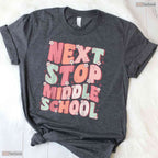 Next Stop Middle School Groovy Elementary School Graduation Transition Youth T-Shirt