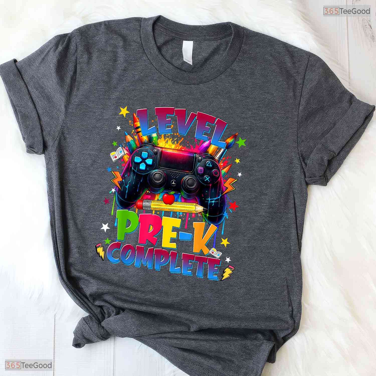 Level Pre K Grade Complete Funny Gaming Graduation Last Day Of School Boys T-Shirt
