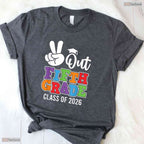 Peace Out 5th Grade 2026 Fifth Grade Grad Elementary School Moving Up Youth Shirt