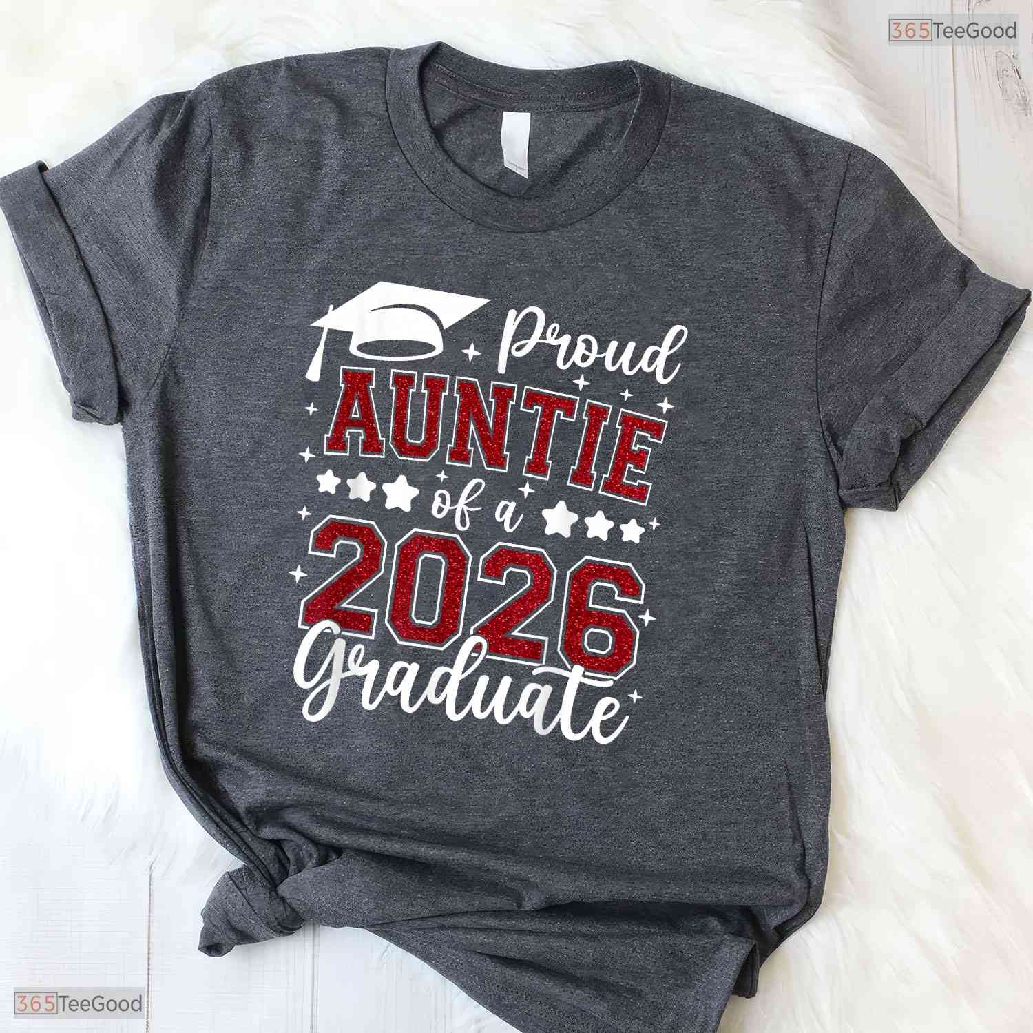 Proud Auntie Of A 2026 Graduate High School Senior Family Celebration T-Shirt