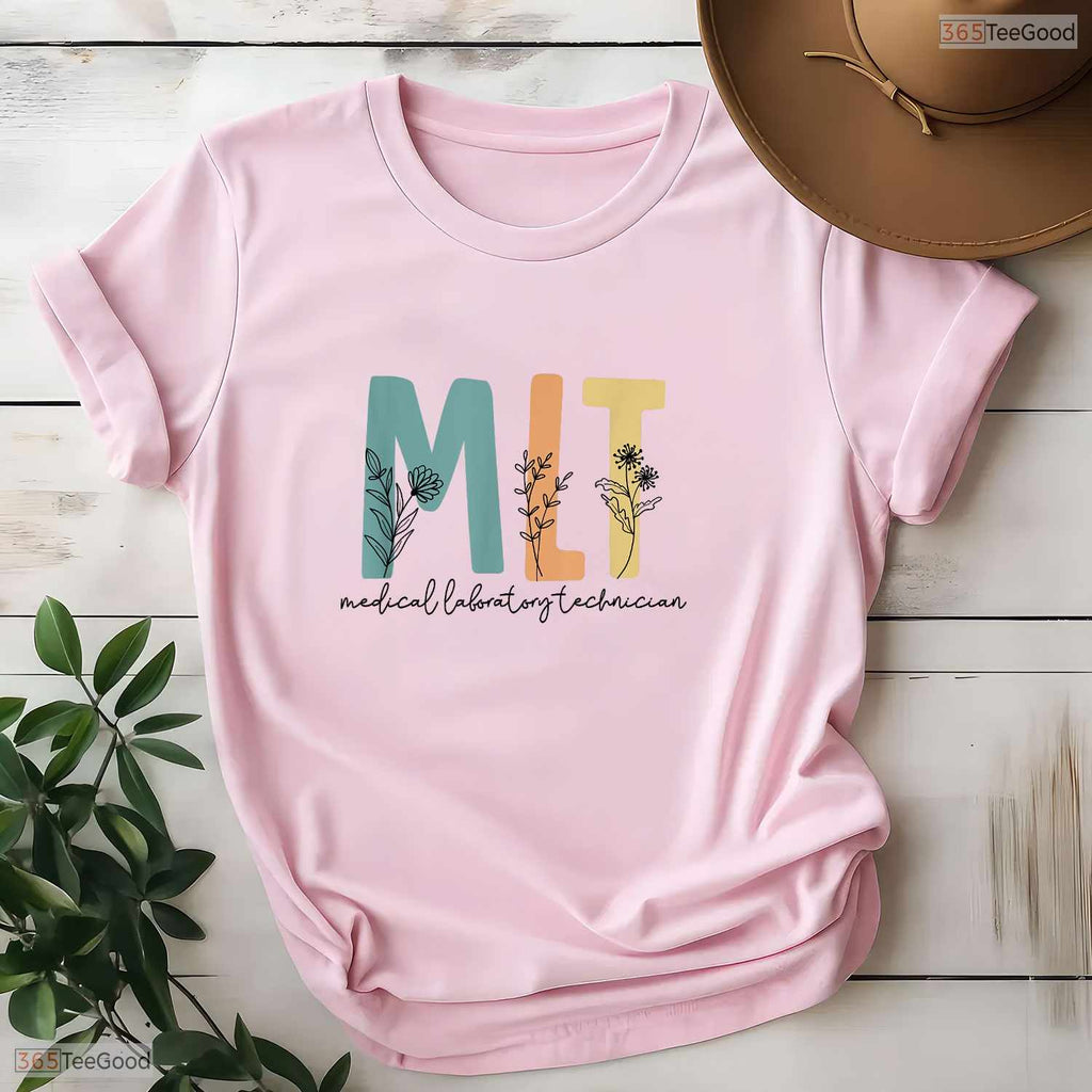 Retro Wildflower MLT Medical Laboratory Technician Clinical Graduation T-Shirt