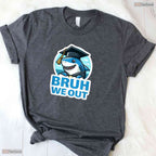 Bruh We Out Funny Shark Graduation Class Of 2026 Youth Elementary School T-Shirt