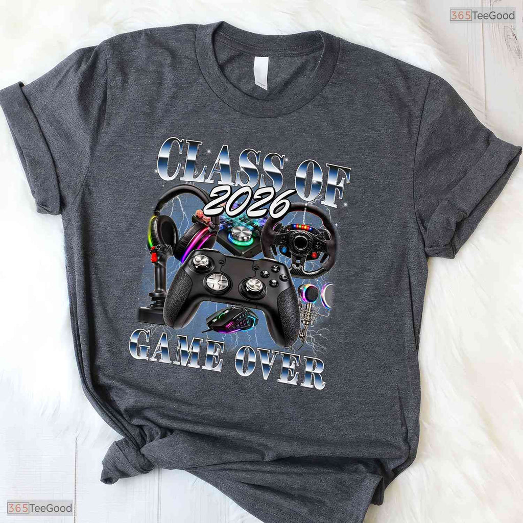 Retro Class Of 2026 Game Over Graduate 90s Style Senior Graduation Party T-Shirt