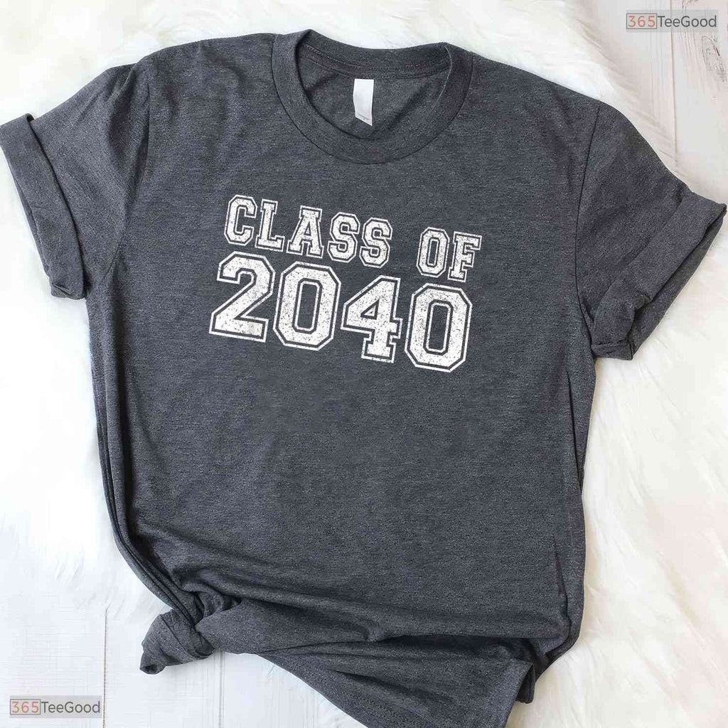 Class Of 2040 Graduate Back To School Funny Oversized Youth Milestone Graduation Shirt