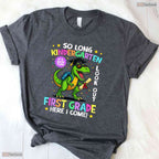 Cute So Long Kindergarten Graduation Class 2026 Dinosaur Kids Boy Celebration Shirt