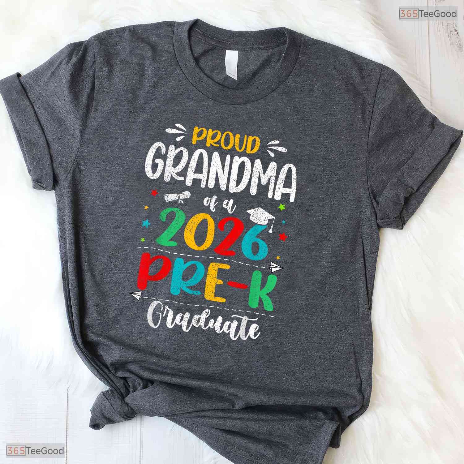 Proud Grandma Of A 2026 Pre-K Graduate Early Childhood Moving Up Ceremony T-Shirt