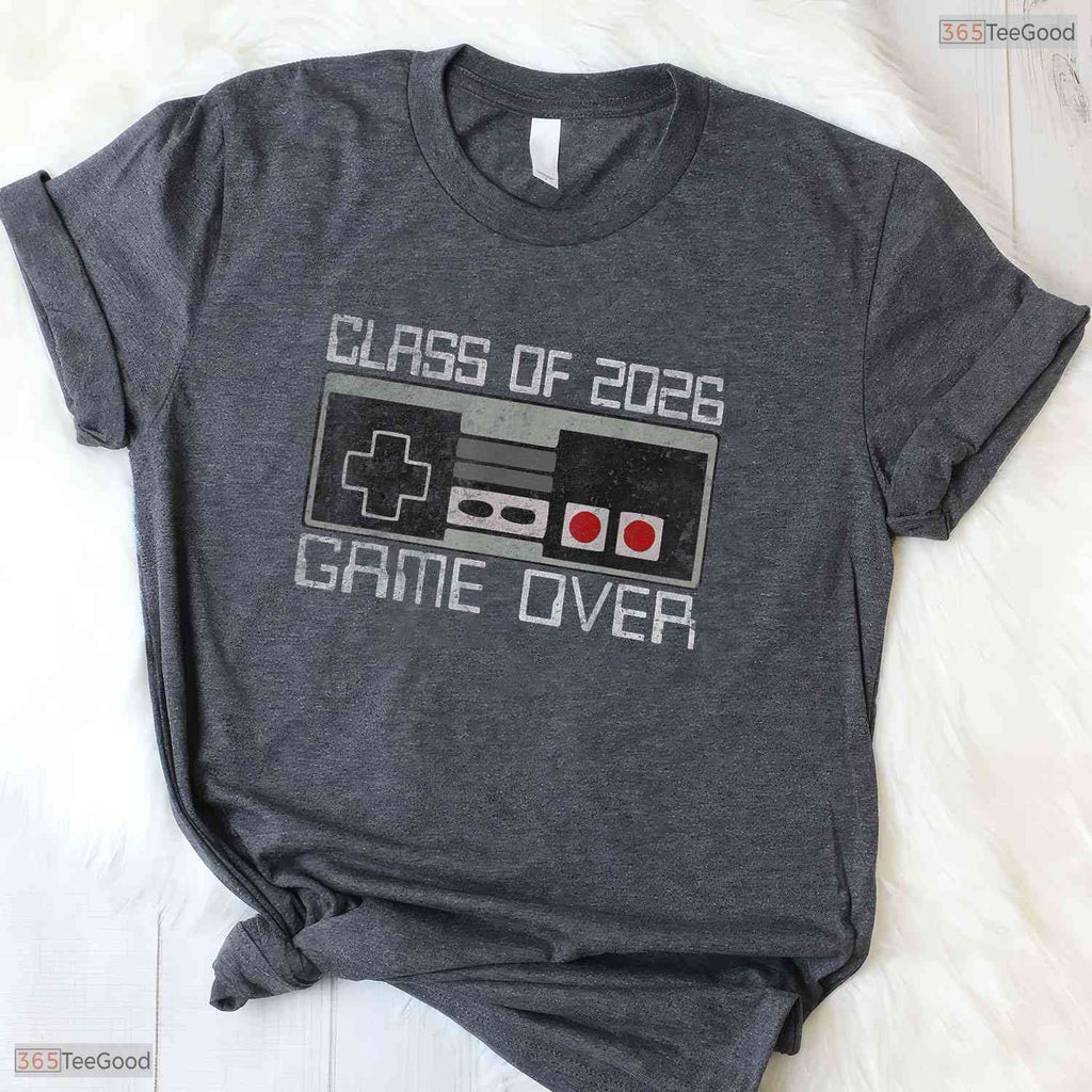 Funny Game Over Class Of 2026 Senior Video Gamer High School Graduation Shirt