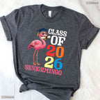 Seniormingo Funny Flamingo Class Of 2026 Senior Tropical Graduation T-Shirt